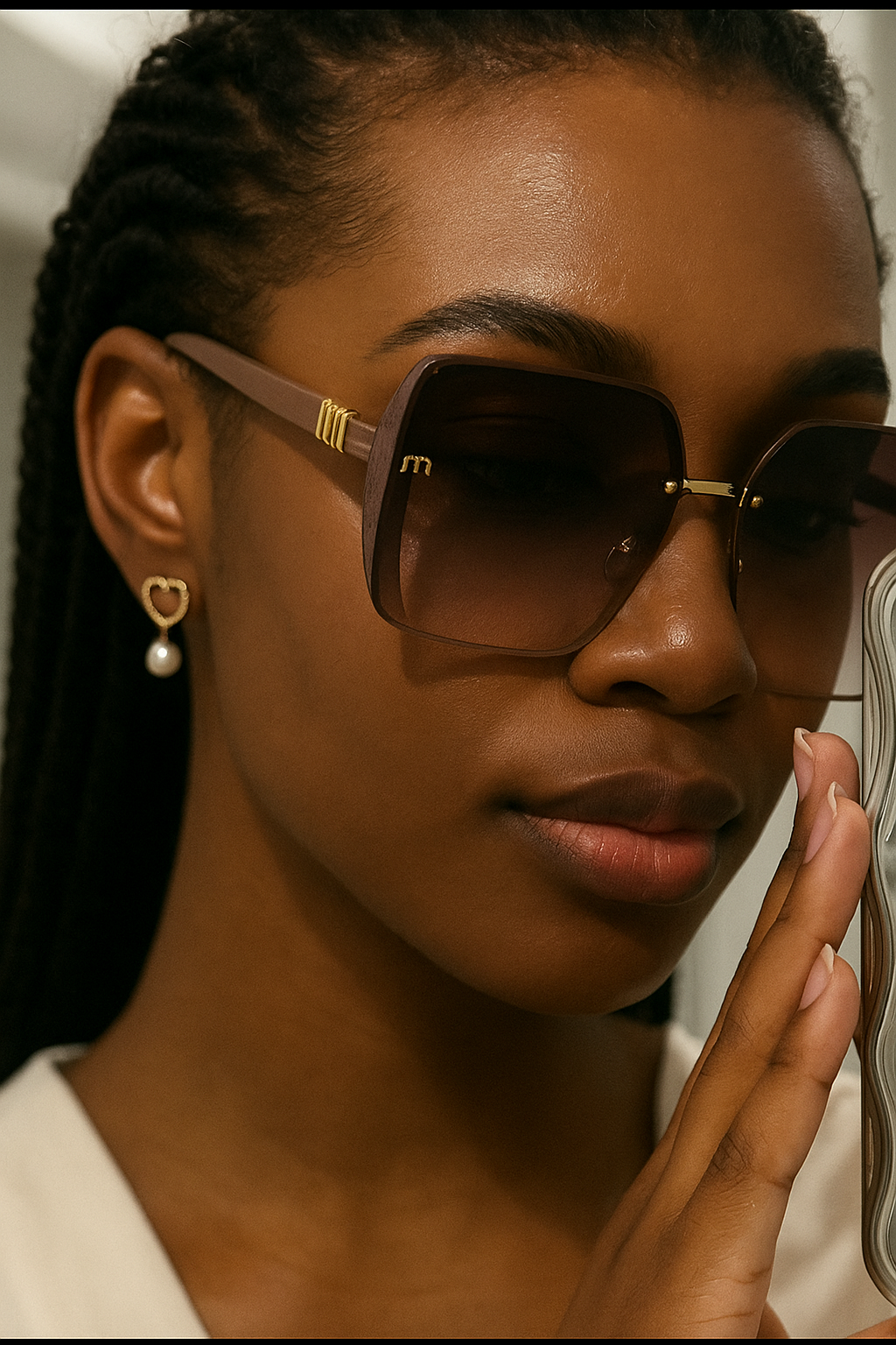 Mocha Luxe Gradient Oversized Sunglasses