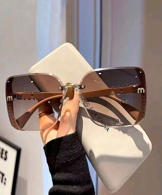 Mocha Luxe Gradient Oversized Sunglasses